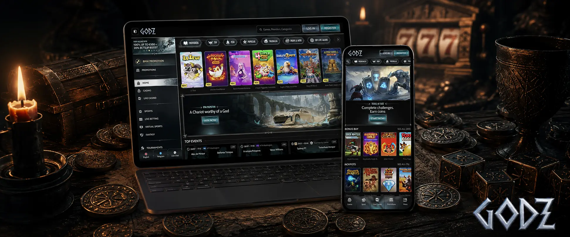 Gry kasynowe w Godz Casino